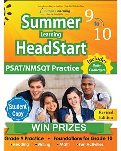 Lumos Summer Learning HeadStart Grade 9 to 10, Student Copy